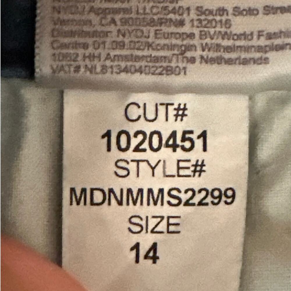 NYDJ Marilyn Straight Leg Jeans Lift Tuck Technology Blue Denim Stretch Sz 14 - Picture 11 of 11